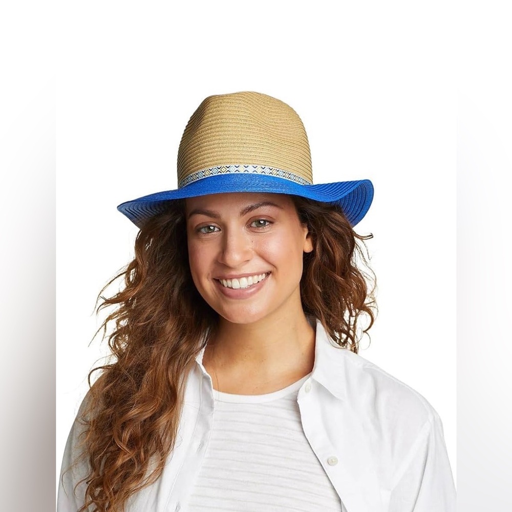 NWT Eddie Bauer Women's Ombre Panama Straw Hat